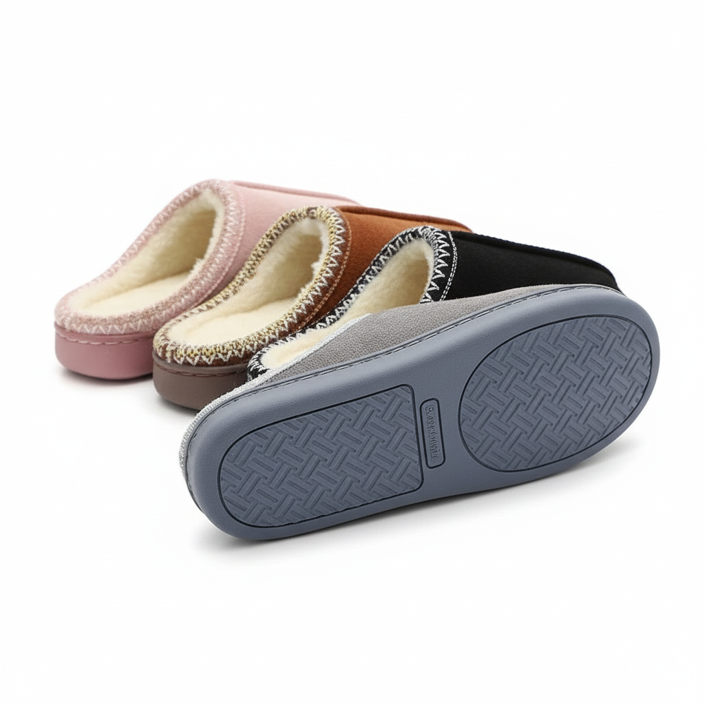 Cotton Slippers for Autumn and Winter Indoor Thick-Soled Non-Slip Couple Warm Fleece-Lined Soft Sole